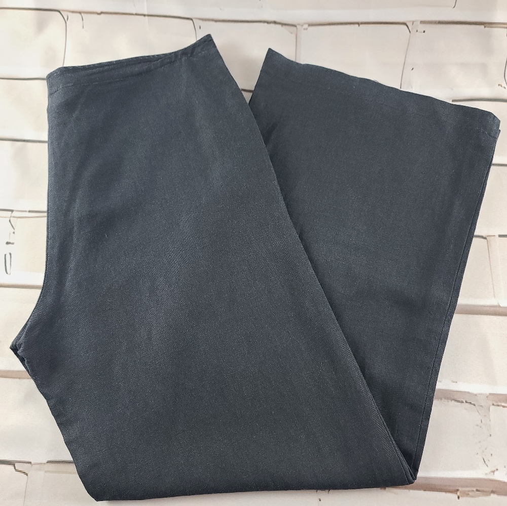 Rag Wmn's 10 Ramie Wide Leg Trousers Black